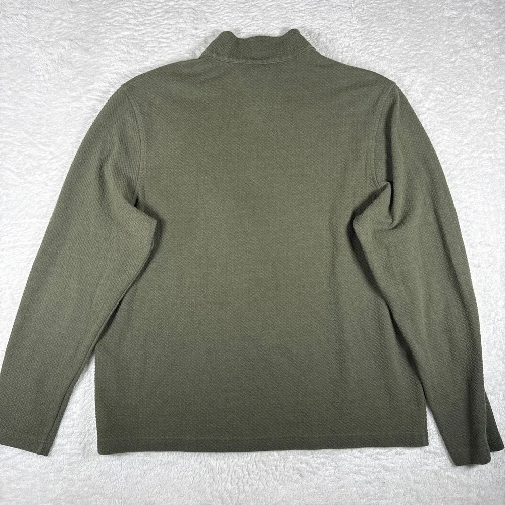 Southern Tide Tide To Rail Mens XL Green Spandex 1/4 Zip L/S Textured Pullover